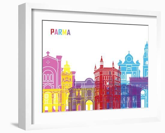 Parma Skyline Pop-paulrommer-Framed Art Print