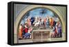 Parnassus and the Disputa, Stanza Della Segnatura, Print by Giovanni Volpato and Raphael Morghen-Raphael-Framed Stretched Canvas