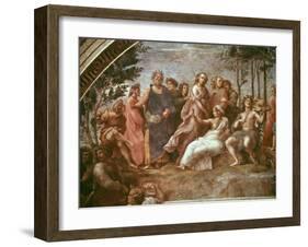 Parnassus (Homer, Dante and Virgil)-Raphael-Framed Giclee Print