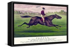 Parole: Brown Gelding, by Imp. Leamington, Dam Maiden by Lexington-Currier & Ives-Framed Stretched Canvas