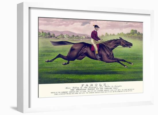 Parole: Brown Gelding, by Imp. Leamington, Dam Maiden by Lexington-Currier & Ives-Framed Art Print