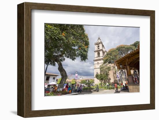 Paroquia de San Francisco de Assisi church and town square, Valle de Bravo, Mexico, North America-Peter Groenendijk-Framed Photographic Print