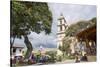 Paroquia de San Francisco de Assisi church and town square, Valle de Bravo, Mexico, North America-Peter Groenendijk-Stretched Canvas