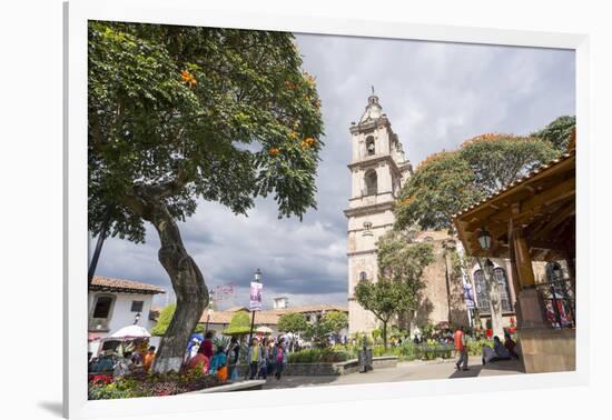 Paroquia de San Francisco de Assisi church and town square, Valle de Bravo, Mexico, North America-Peter Groenendijk-Framed Photographic Print