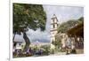 Paroquia de San Francisco de Assisi church and town square, Valle de Bravo, Mexico, North America-Peter Groenendijk-Framed Photographic Print