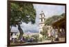 Paroquia de San Francisco de Assisi church and town square, Valle de Bravo, Mexico, North America-Peter Groenendijk-Framed Photographic Print