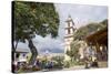 Paroquia de San Francisco de Assisi church and town square, Valle de Bravo, Mexico, North America-Peter Groenendijk-Stretched Canvas