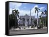 Parque Central and Hotel Inglaterra, Havana, Cuba, West Indies, Central America-John Harden-Framed Stretched Canvas