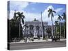 Parque Central and Hotel Inglaterra, Havana, Cuba, West Indies, Central America-John Harden-Stretched Canvas