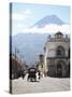 Parque Central, Plaza, with the Volcano Vulcan Agua Behind, Antigua, Guatemala-Wendy Connett-Stretched Canvas