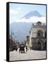 Parque Central, Plaza, with the Volcano Vulcan Agua Behind, Antigua, Guatemala-Wendy Connett-Framed Stretched Canvas