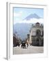 Parque Central, Plaza, with the Volcano Vulcan Agua Behind, Antigua, Guatemala-Wendy Connett-Framed Photographic Print
