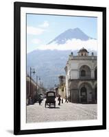 Parque Central, Plaza, with the Volcano Vulcan Agua Behind, Antigua, Guatemala-Wendy Connett-Framed Photographic Print