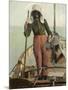 Parqueuse d'Huitres, Oyster Gatherer, of Arcachon in South- West France-null-Mounted Photographic Print