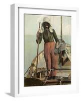 Parqueuse d'Huitres, Oyster Gatherer, of Arcachon in South- West France-null-Framed Photographic Print