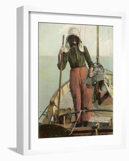 Parqueuse d'Huitres, Oyster Gatherer, of Arcachon in South- West France-null-Framed Photographic Print