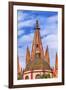 Parroquia Archangel Church. Aldama Street, San Miguel de Allende, Mexico.-William Perry-Framed Premium Photographic Print