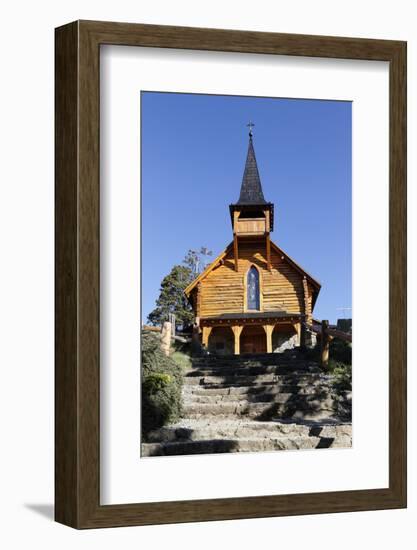 Parroquia San Eduardo, Puerto Panuelo, near Bariloche, Nahuel Huapi National Park, Lake District, A-Stuart Black-Framed Photographic Print