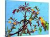 Parrot in Garden 2-Ata Alishahi-Stretched Canvas