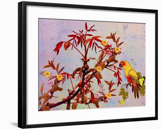 Parrot in Garden-Ata Alishahi-Framed Giclee Print