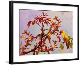 Parrot in Garden-Ata Alishahi-Framed Giclee Print