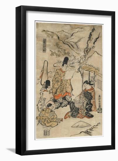 Parrot Komachi of the Floating World, 1711-1716-Okumura Masanobu-Framed Giclee Print