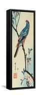 Parrot on a Branch-Ando Hiroshige-Framed Stretched Canvas