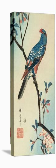 Parrot on a Branch-Ando Hiroshige-Stretched Canvas