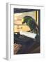 Parrot on Typewriter-null-Framed Art Print