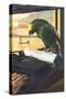 Parrot on Typewriter-null-Stretched Canvas