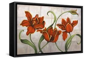 Parrot Tulips-John Zaccheo-Framed Stretched Canvas
