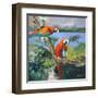 Parrots at Bay II-Jane Slivka-Framed Art Print