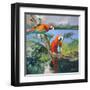 Parrots at Bay II-Jane Slivka-Framed Art Print