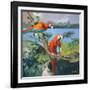 Parrots at Bay II-Jane Slivka-Framed Art Print