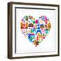 Pars Love - With Set Of Icons-Marish-Framed Premium Giclee Print