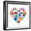 Pars Love - With Set Of Icons-Marish-Framed Premium Giclee Print