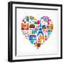 Pars Love - With Set Of Icons-Marish-Framed Premium Giclee Print