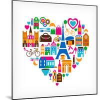 Pars Love - With Set Of Icons-Marish-Mounted Premium Giclee Print