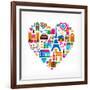 Pars Love - With Set Of Icons-Marish-Framed Premium Giclee Print