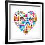 Pars Love - With Set Of Icons-Marish-Framed Premium Giclee Print