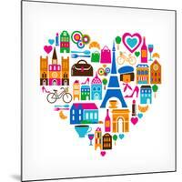 Pars Love - With Set Of Icons-Marish-Mounted Premium Giclee Print