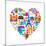 Pars Love - With Set Of Icons-Marish-Mounted Premium Giclee Print