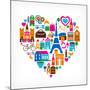 Pars Love - With Set Of Icons-Marish-Mounted Premium Giclee Print