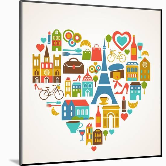 Pars Love - With Set Of Icons-Marish-Mounted Art Print