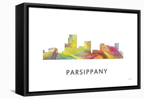 Parsippany New Jersey Skyline-Marlene Watson-Framed Stretched Canvas