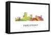 Parsippany New Jersey Skyline-Marlene Watson-Framed Stretched Canvas