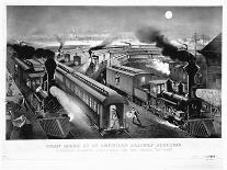 Night Scene at an American Railway Junction-Parson and Atwater-Framed Giclee Print