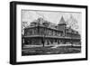 Parsons, Kansas - Missouri, Kansas, and Texas Railroad Station-Lantern Press-Framed Art Print