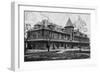 Parsons, Kansas - Missouri, Kansas, and Texas Railroad Station-Lantern Press-Framed Art Print