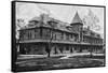 Parsons, Kansas - Missouri, Kansas, and Texas Railroad Station-Lantern Press-Framed Stretched Canvas